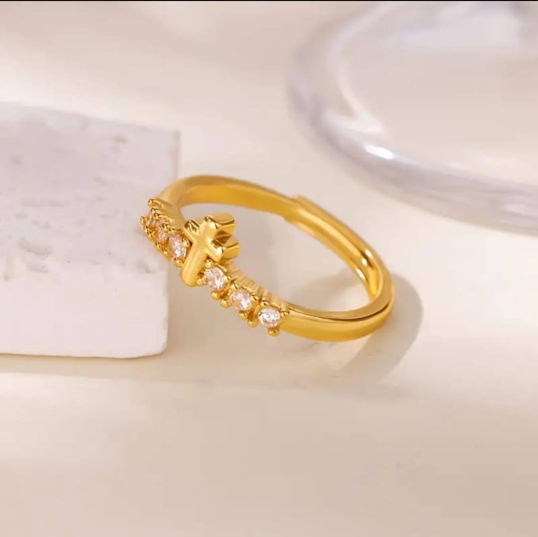 Anillo Cruz Delicada Tabor con circones del Pack Fe Diaria