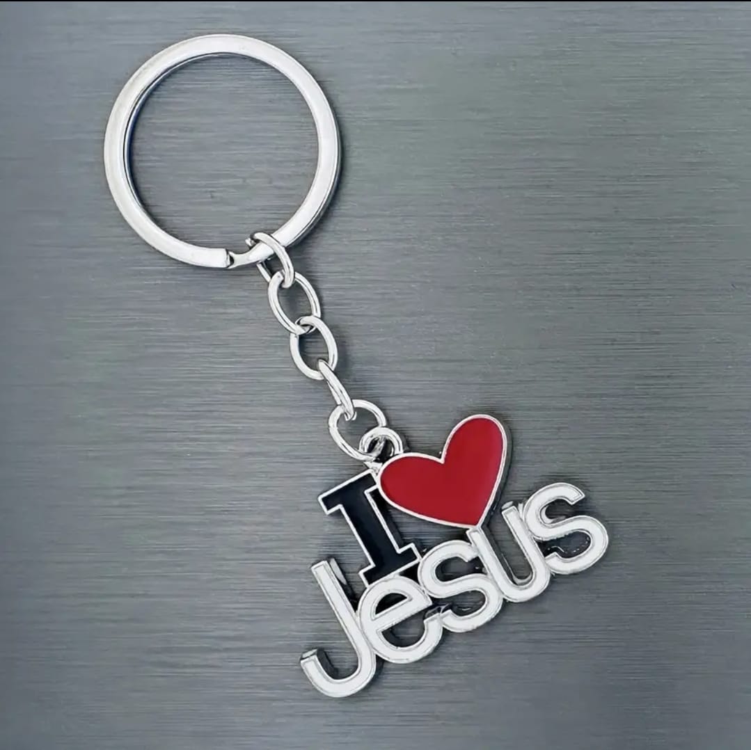 Llavero "I Love Jesus" — Corazón Rojo