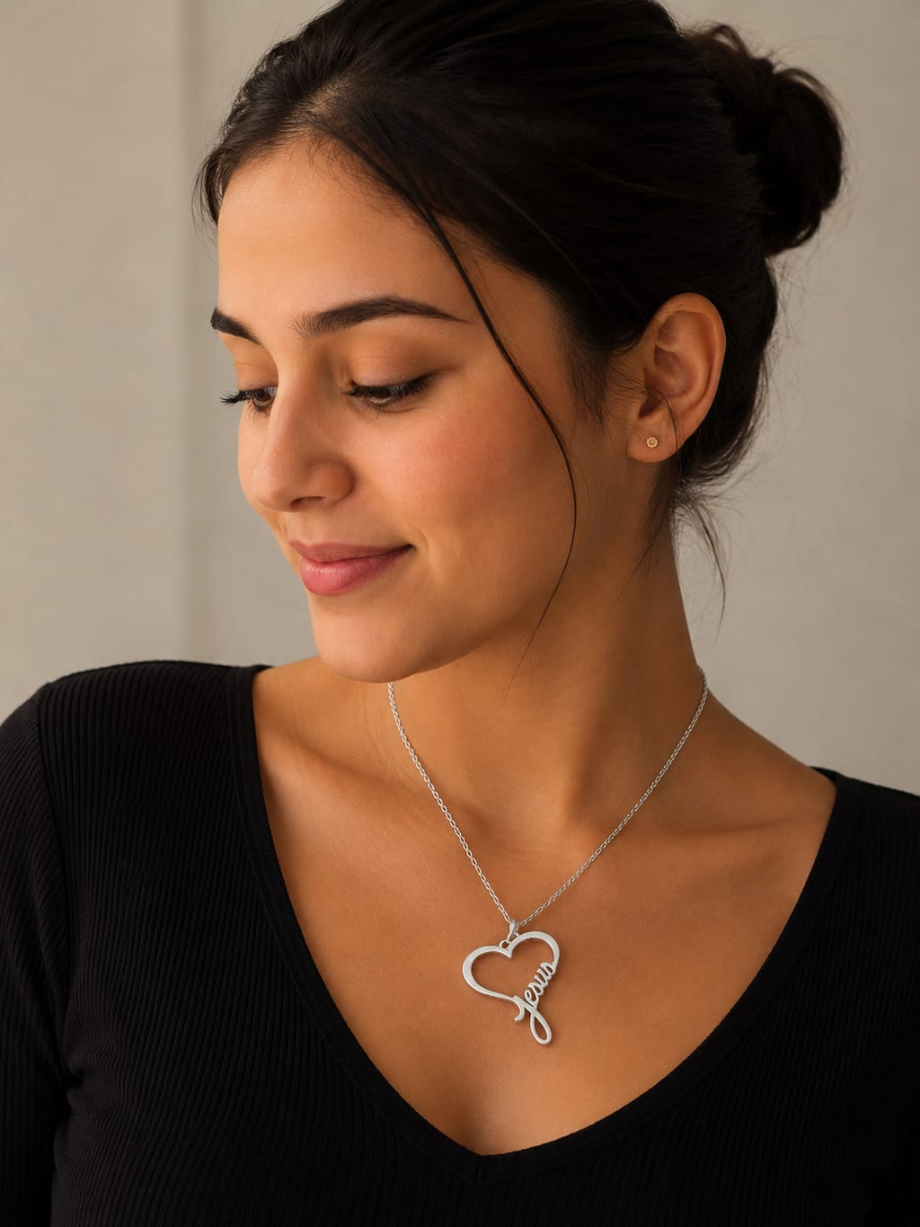 Collar Sela | Corazón con Jesús — Nada Nos Separará ✝️❤️