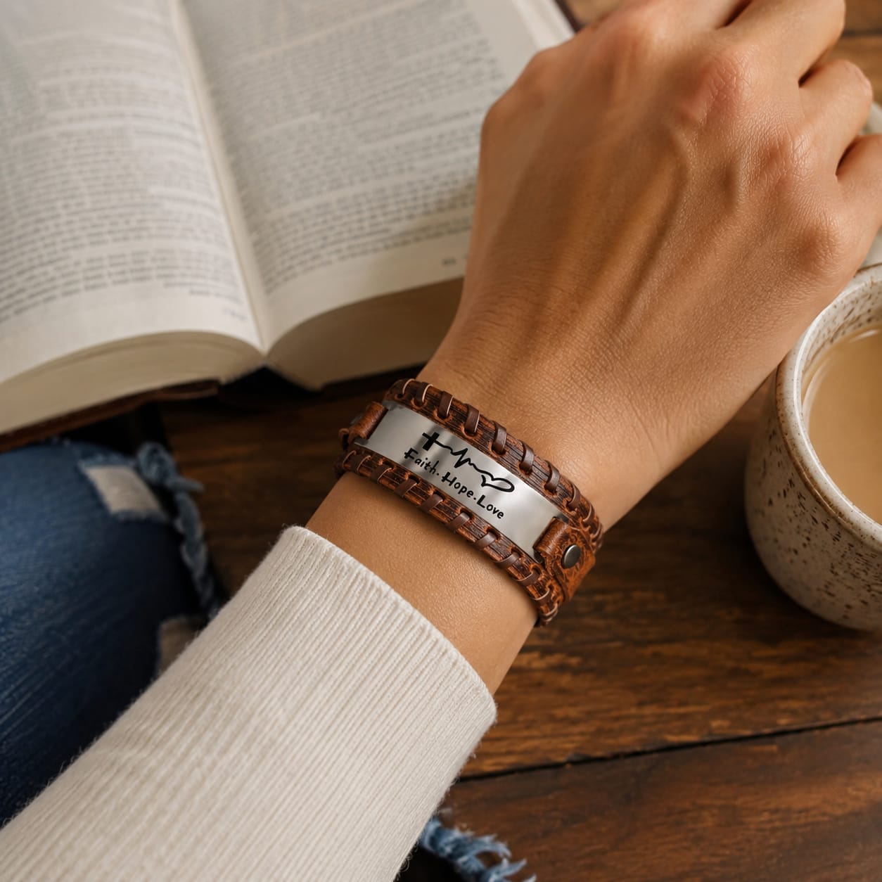 Pulsera Faith Hope Love — 1 Corintios 13