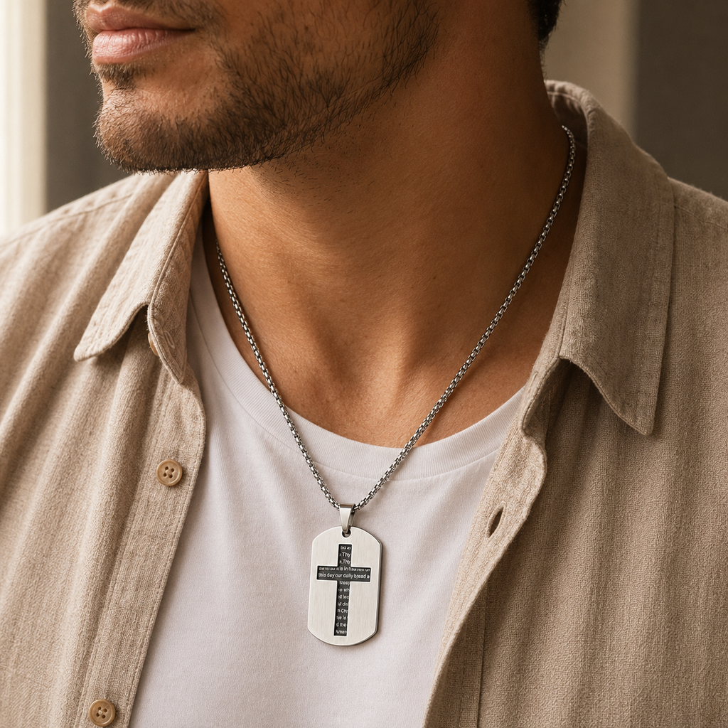 Collar “Padre Nuestro” — Tu Oración, Tu Protección, Tu Estilo — modelo