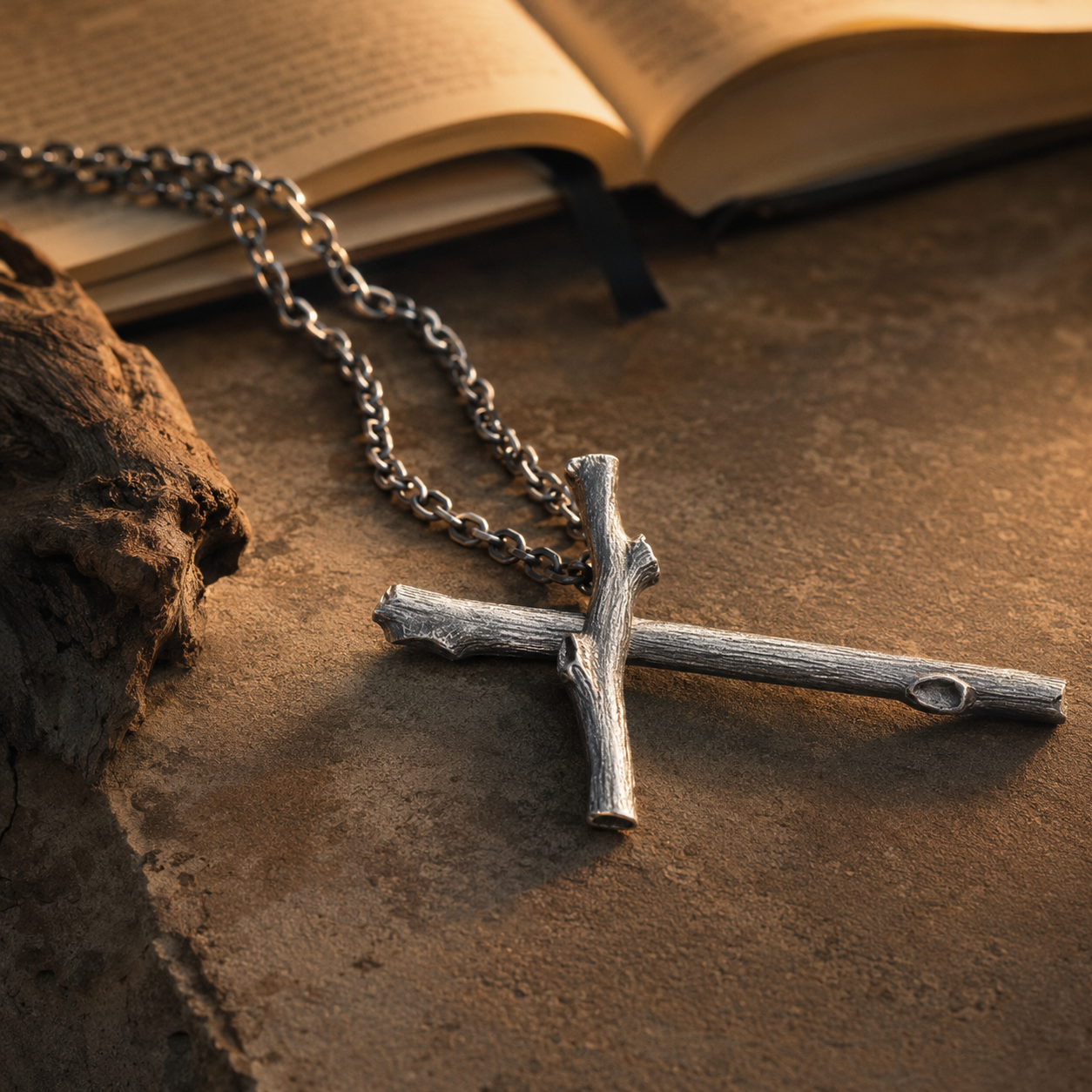 Collar Cruz de Madera | Raíces de Fe — bible
