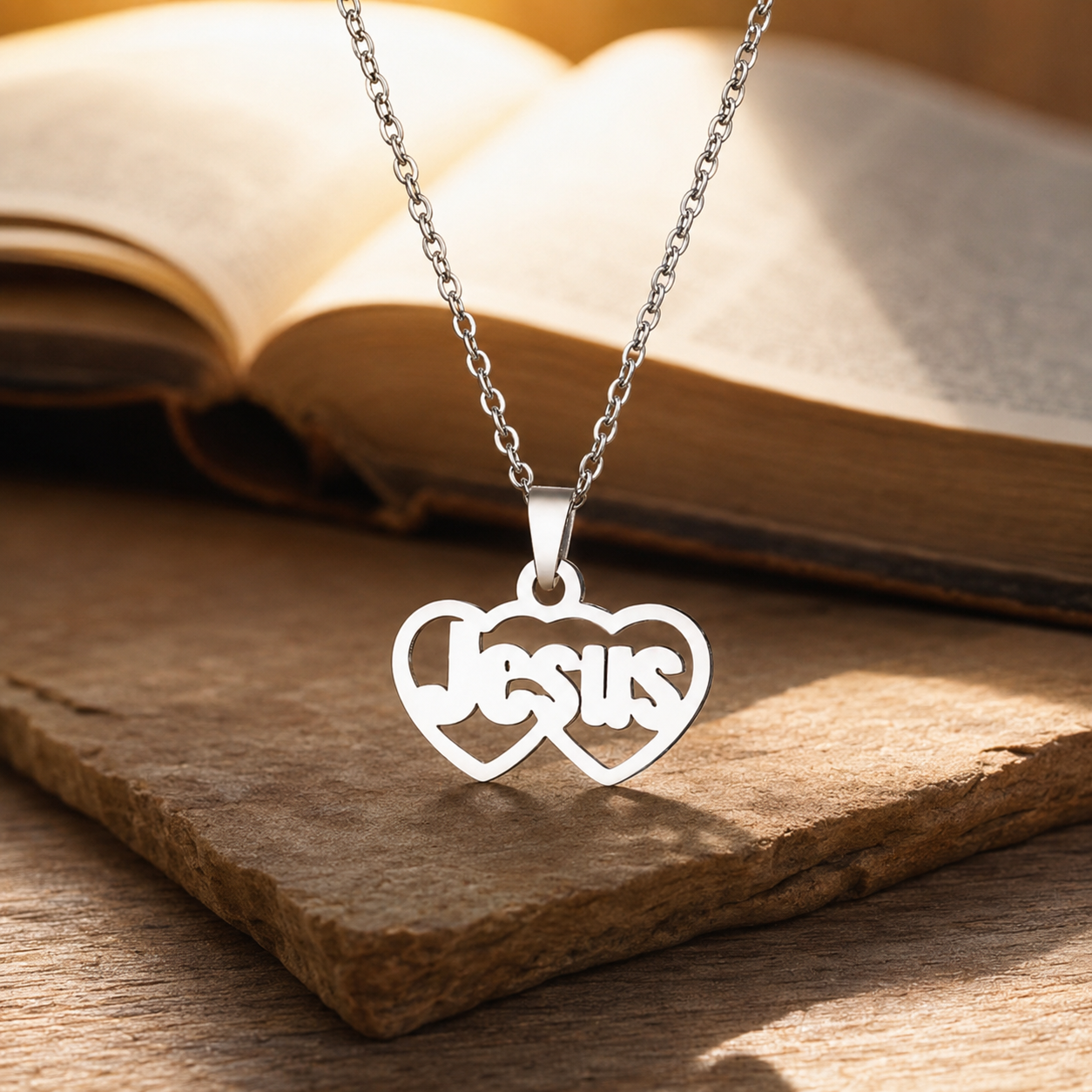 Collar Dos Corazones Jesus | Amor Divino — bible