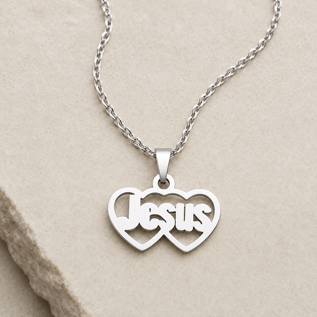 Collar Dos Corazones Jesus | Amor Divino — macro