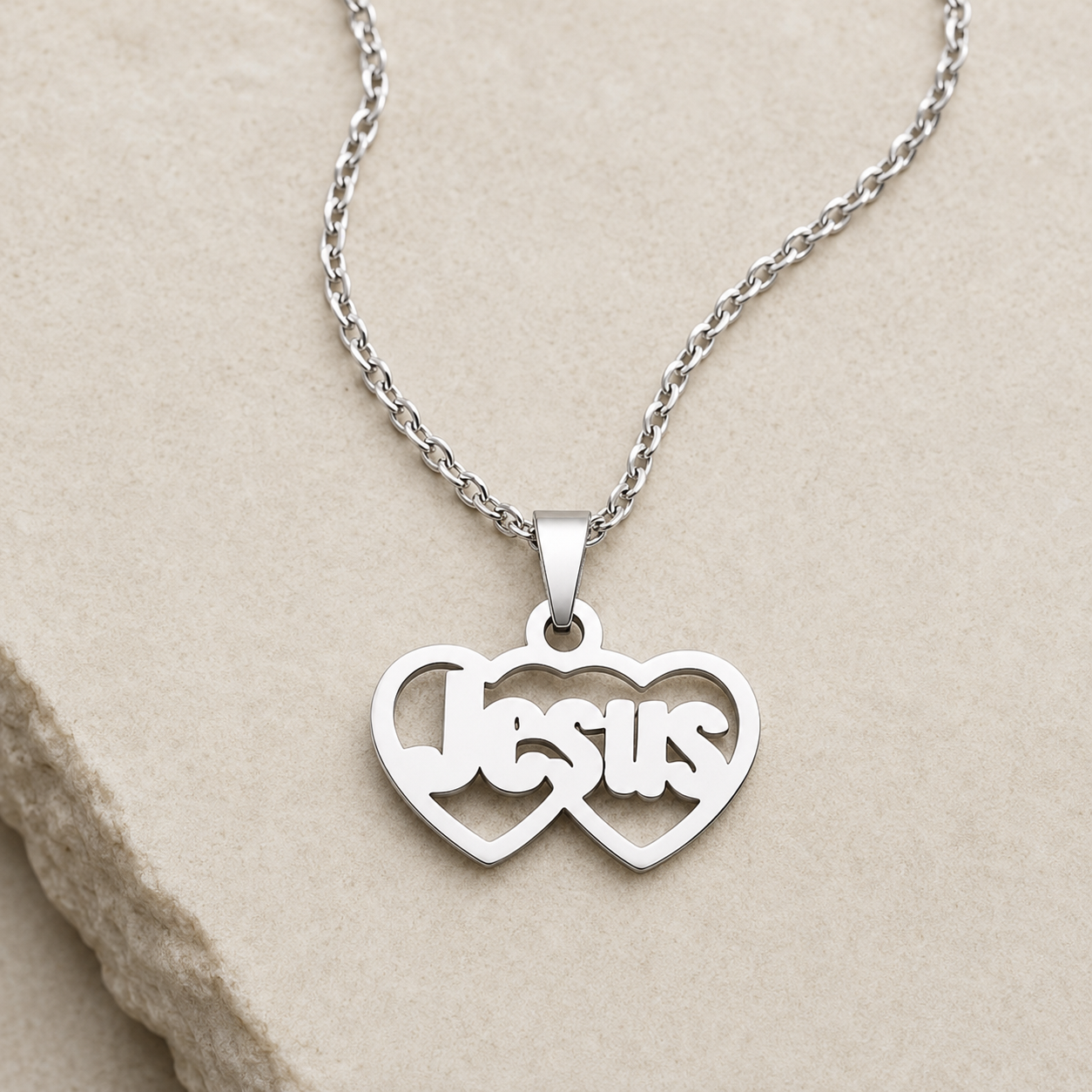 Collar Dos Corazones Jesus | Amor Divino — macro