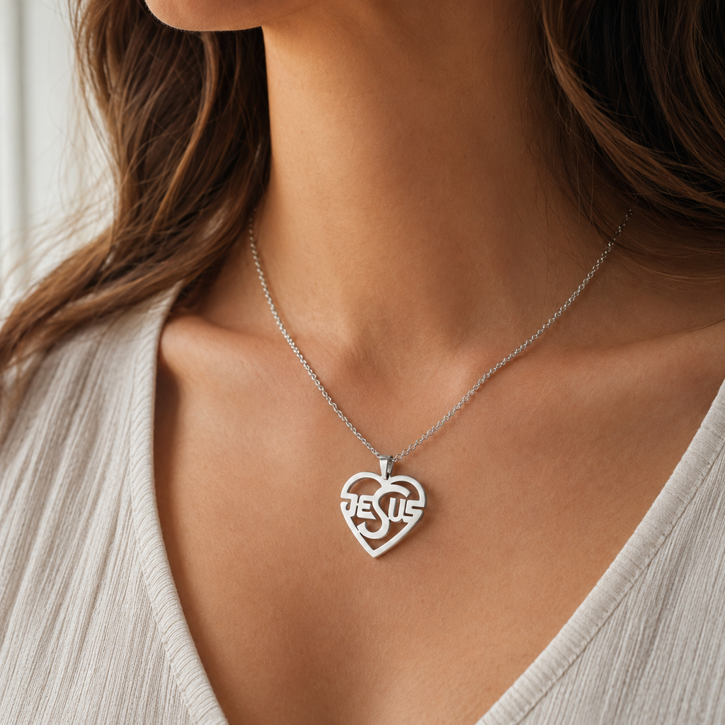 Collar Corazón Jesús | Sé Tú Mi Luz — modelo