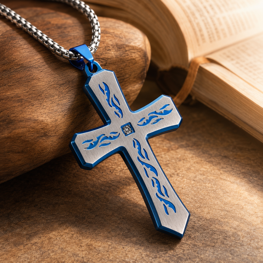 Collar Fuego Azul Guerrero de Fe — Órgano — bible