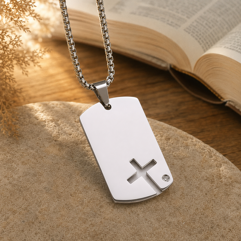 Collar Cruz Placa Eterna | Hágase Tu Voluntad — bible