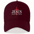 Jockey cristiano granate estampado Jesus The Way The Truth The Life con cruz roja