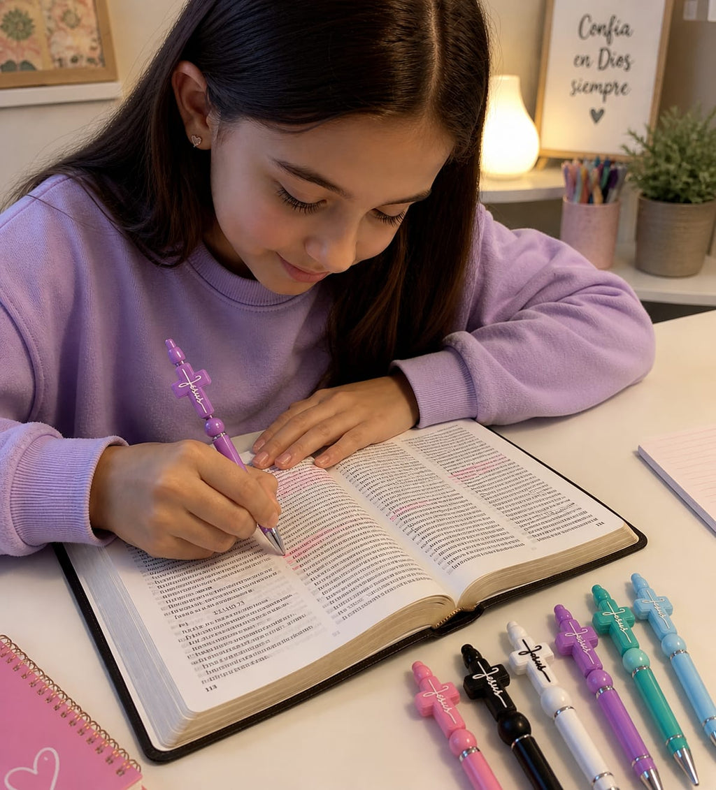 ✨ Bolígrafos Cristianos con Cruz – Escritura con Propósito