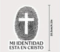 Pegatina Mi identidad está en Cristo, altura de 10,5 cm