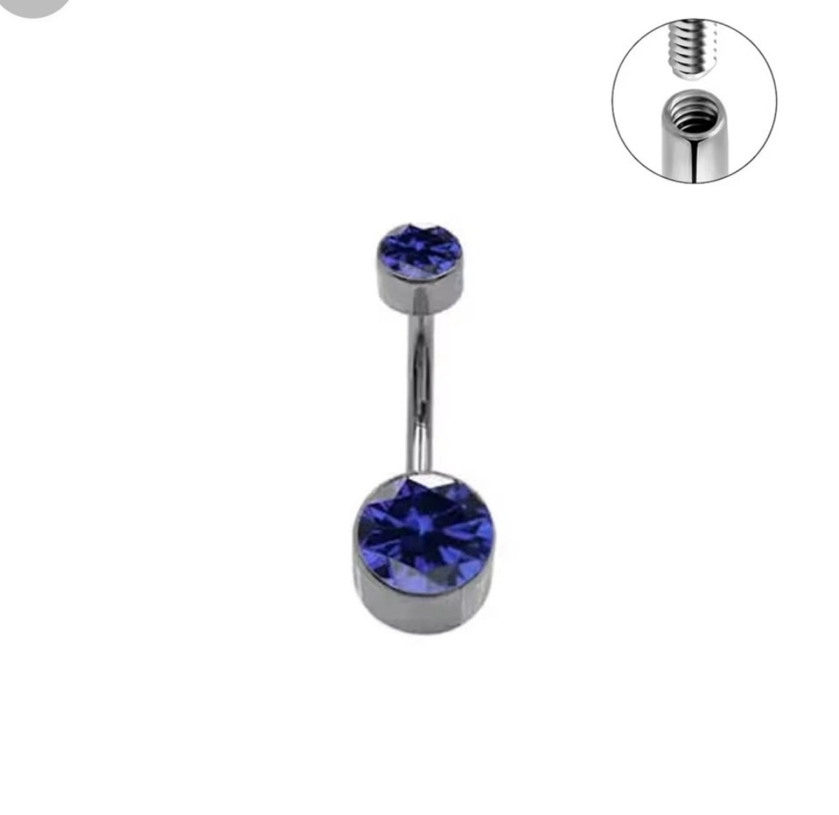 Piercing de ombligo de titanio Aura color violeta