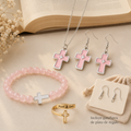 Pack Marta y María completo con collar, aros, pulsera, anillo Faith & Love y ganchitos de plata de regalo