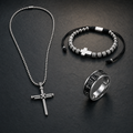 Pack Pablo y Timoteo con collar, pulsera y anillo cristiano