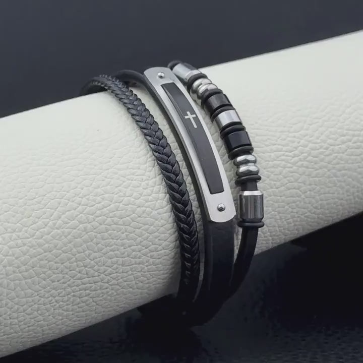 Pulsera Josué | Cuero Trenzado para Hombre