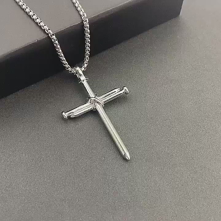 Collar Cefas | Cruz de Acero Inoxidable Hombre, 60 cm