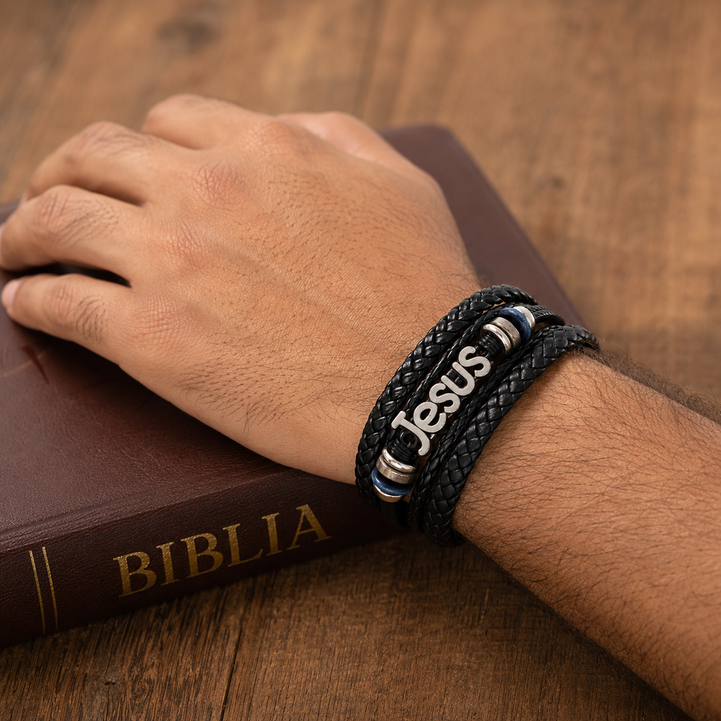 Pulsera Judas Tadeo puesta en muñeca de hombre