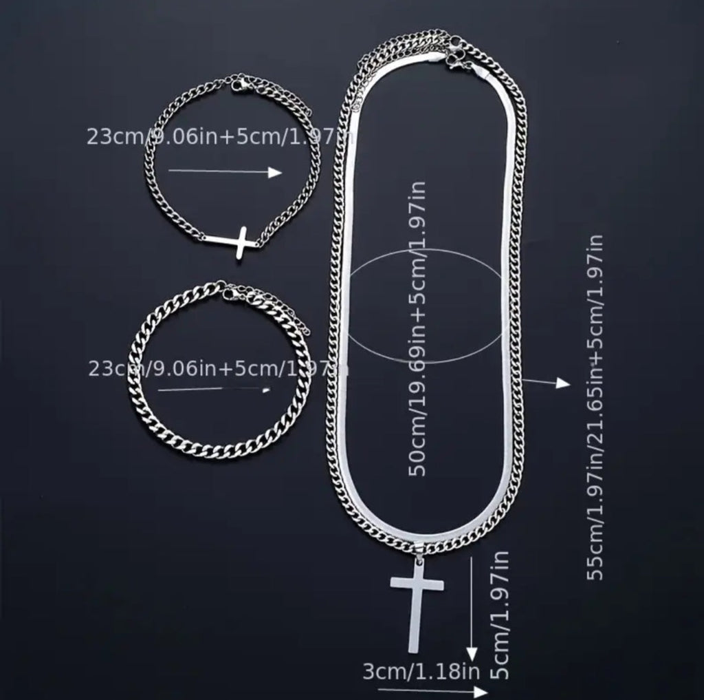 Medidas de las cadenas y pulseras del Pack Pedro y Juan