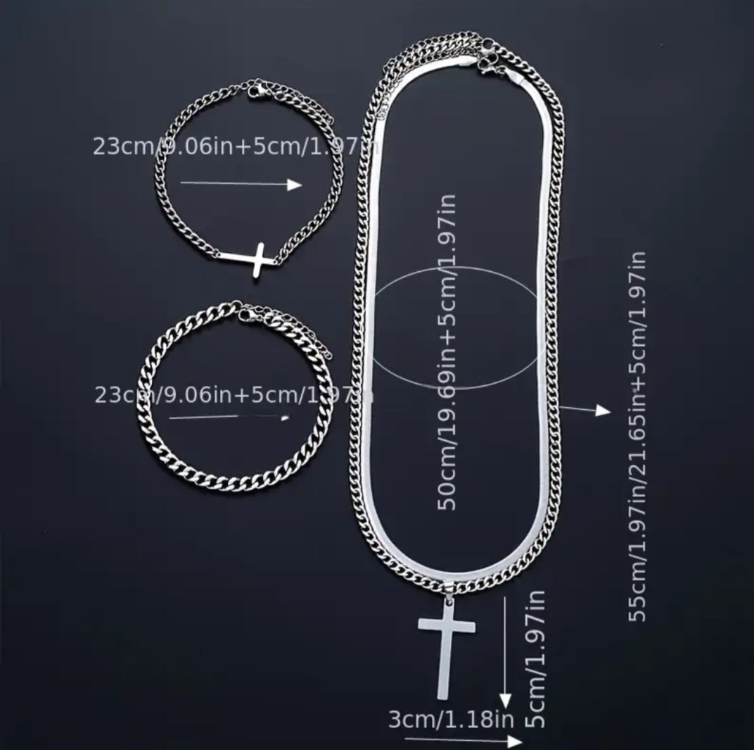 Medidas de las cadenas y pulseras del Pack Pedro y Juan
