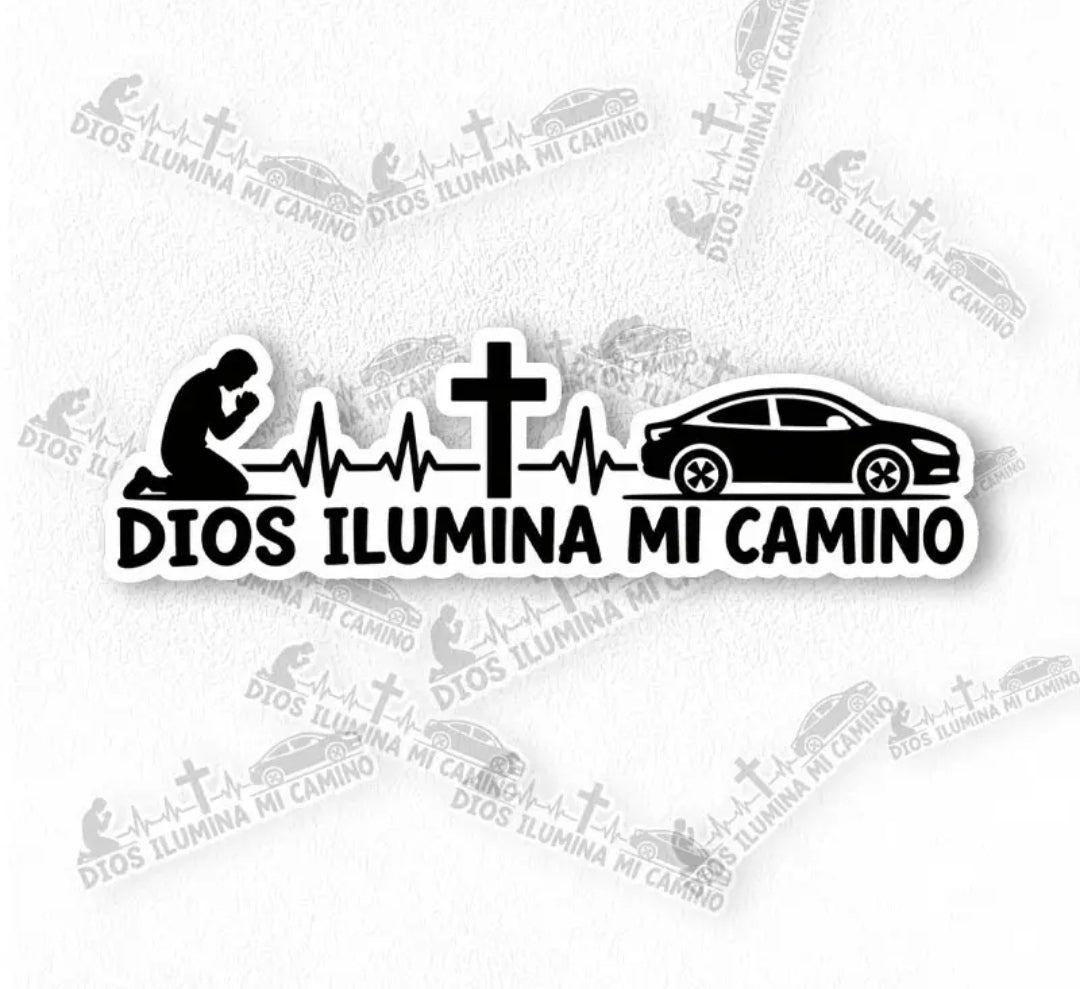 Pegatina Dios ilumina mi camino