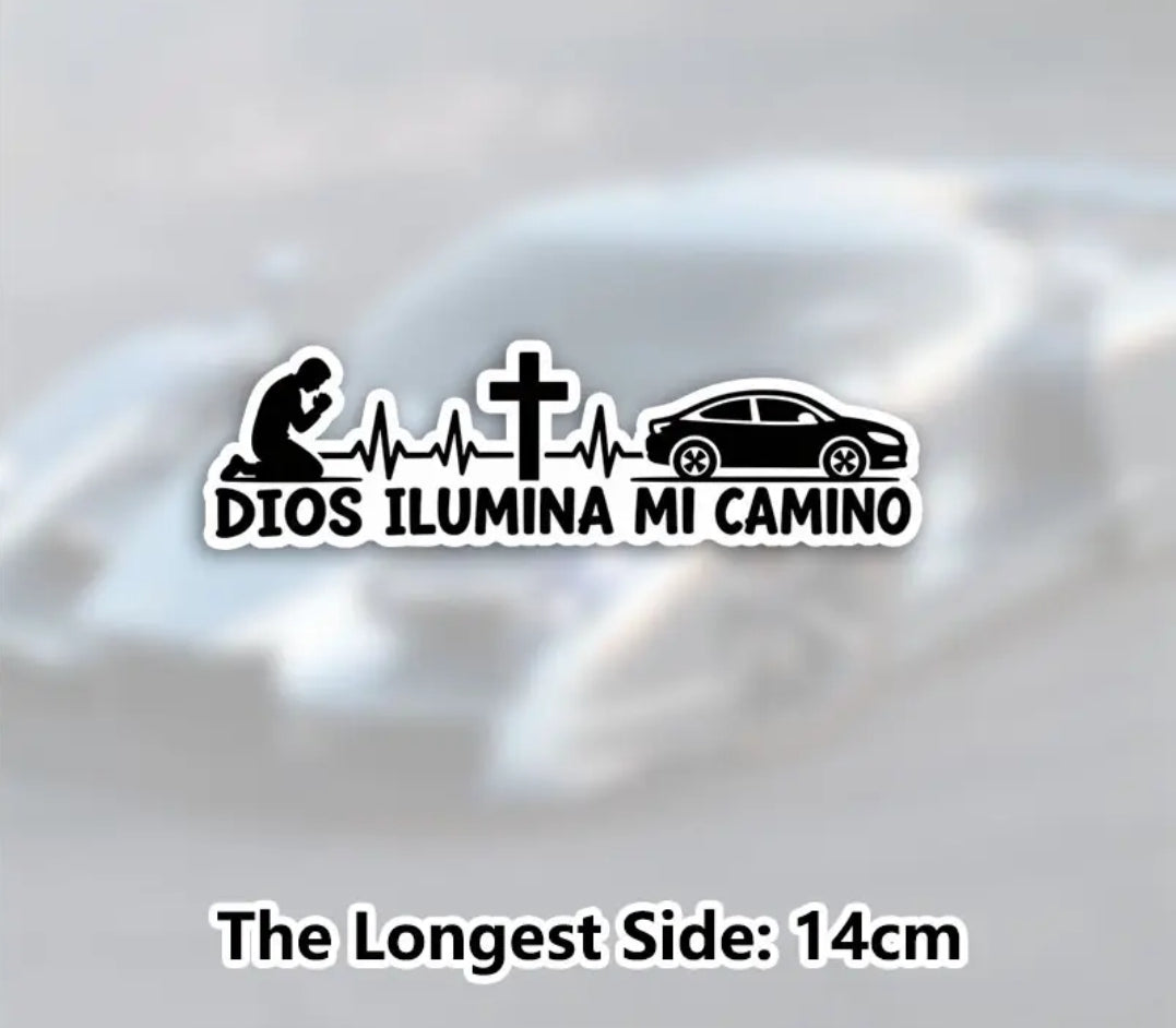 Pegatina Dios ilumina mi camino