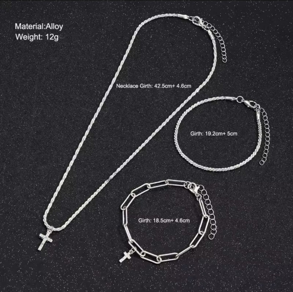 Set Lidia: medidas del collar y las dos pulseras