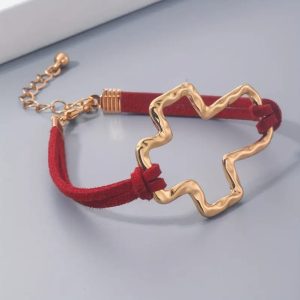 Pulsera “Cruz Dorada Abstracta”