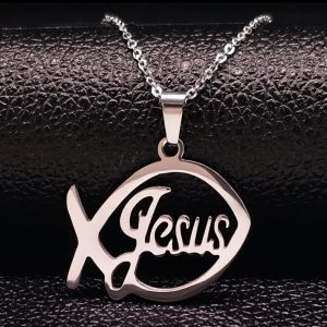 Collar Pez “Jesus” en Acero Inoxidable — Símbolo de Fe, Elegancia y Durabilidad