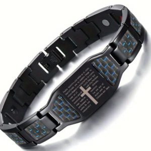 Pulsera “Padre Nuestro” en Negro — Tu Oración, Tu Protección, Tu Estilo