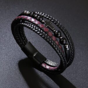 Pulsera Cuero Trenzado “Élite Cruz”21cm